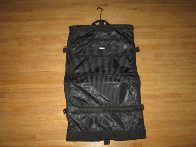 TUMI  Alpha Black Ballistic Nylon Leather  Bi-Fold Garment Bag + Crossbody Strap 5