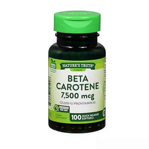 Beta Caroteno Vitamina 25,000 Iu 100 Tapas Por Nature's Truth
