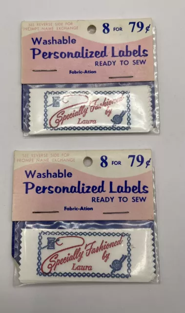 Vintage Personalized ‘Made by Laura’ Sew In Labels