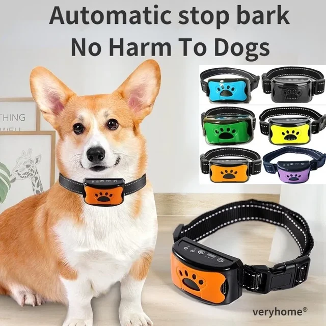 Dog Bark Collar Rechargeable Smart Anti Barking Collar Dogs 7 Sensitivity Levels