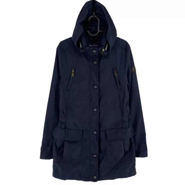 Marc o' Polo Blu Navy Giacca Parka con Cappuccio Taglia Eu 38 UK 10 USA 8