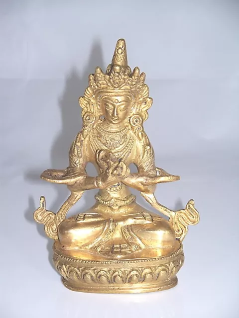 MESSING FIGUR TARA 14 x 9,5 cm neu Buddha Bodhisattva Indische Götter Gottheiten