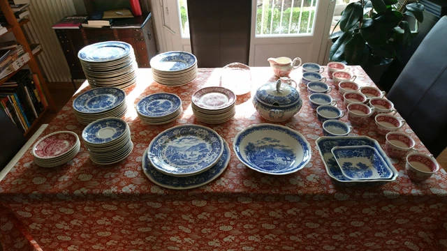 villeroy boch service burgenland rusticana bleu rose assiette tasse 103 pièces