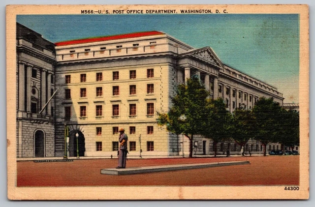 US Post Office Department Washington DC Street View Government Building Postcard