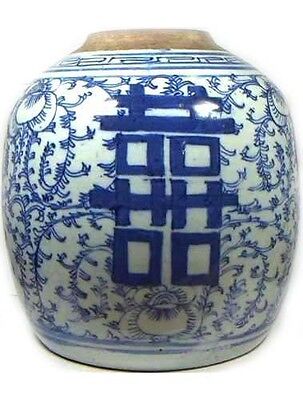 Ancien Porcelaine Bleu+Blanc “ Ming Style ” Vase Énorme 19thC Chine Main Peint 2