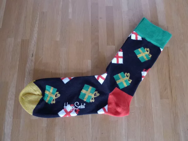 HAPPY SOCKS 3 paires neuves, TAILLE UK 7-11 EU 41-46 motif de Noël gratuit P&P 3