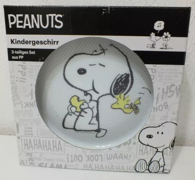 Kindergeschirr Peanuts Snoopy 3 teilig Kinder Frühstücksset Set
