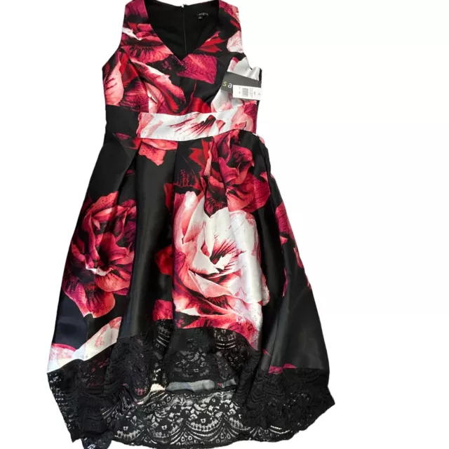 NEW Sangria Sleeveless Fit & Flare Taffeta Floral Dress Size 16 Missy Midi Maxi