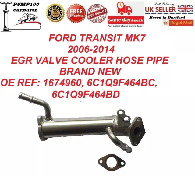 For Ford Transit Mk7 2006-2014 Egr Valve Cooler Hose Pipe 1674960 6C1Q9F46Bc