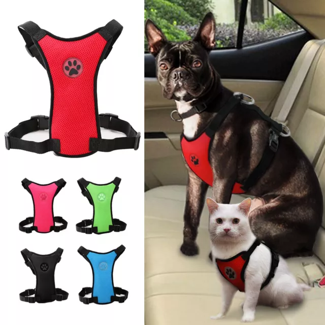 Breathable Air Mesh Pet Dog Cat Car Harness Safety Seat Belt Travel Collar Vest