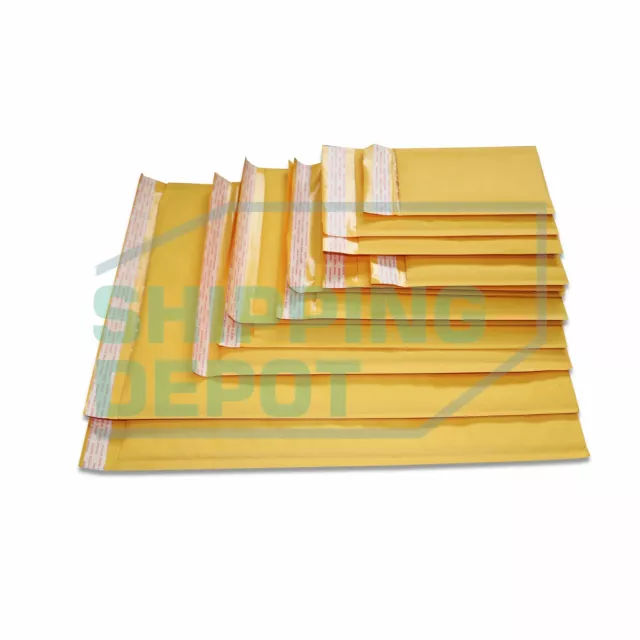 1-3,000 Kraft Bubble Mailers #0000 #000 #00 #0 #DVD #CD #1 #2 #3 #4 #5 #6 #7