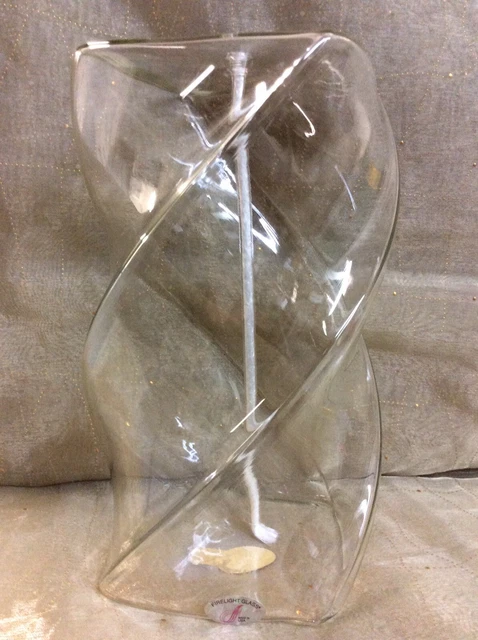 Firelight Handblown Glass Oil Candle “Ice Pillar” 8” Tall #478-NEW In Box!