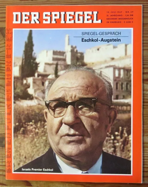 Der Spiegel 29/67 Titelbild: Israels Premier Eschkol - Gespräch Eschkol-Augstein