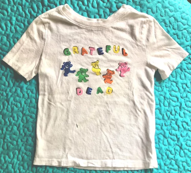 Grateful Dead Jerry Bears Kids Size 4T T-Shirt Distressed Trashed Worn with Love