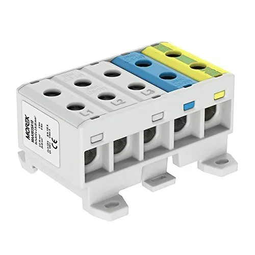 Bloc Collecteur Pour Al / Cu Adapté 10x2, 5-35mm2 Grau-Blau-Gelb-Grün 1000V AC/