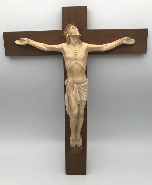 Croix Murale En Bois De Hêtre Naturel - Crucifix Moderne 20x13.5cm - Idée Cadeau Religieux