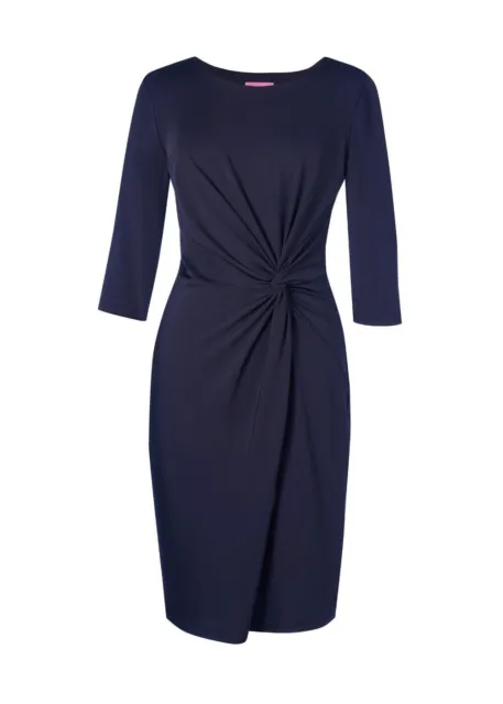 Brook Taverner Womens Fitted Neptune Dress Navy - Size Medium M  RRP £49.99