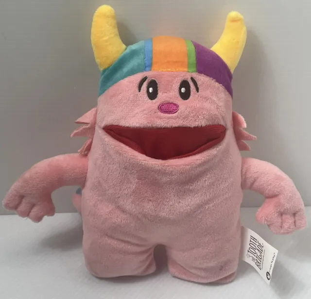 The Tooth Brigade Ollie Pink Monster Tooth Pillow 8” Plush Stuffed Animal