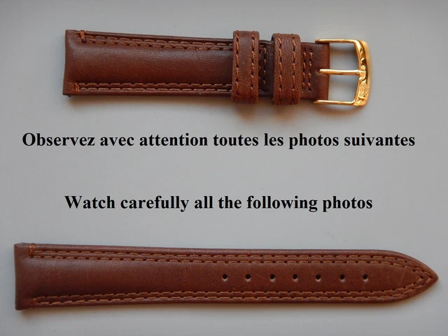 Bracelet De Montre Morellato Cuir Vachette Marron 18mm - Double Couture - Neuf