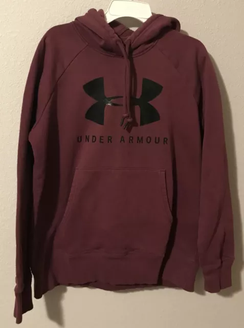 Under Armour Pullover Hoodie Sweatshirt Womens Size Small Purple Loose B434
