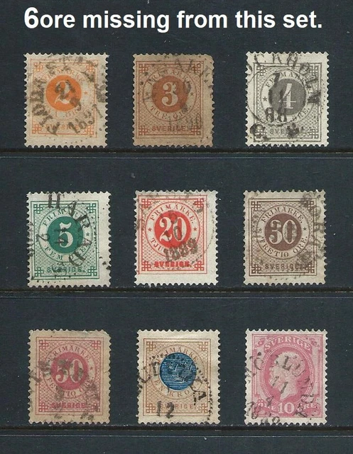 SWEDEN _ 1886 'NUMERAL' 9 (posthorn on the back) _ USED ____(821)