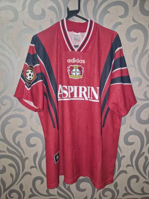 🇩🇪 Bayer Leverkusen 1996 1998 Match Issue Worn football shirt Trikot #Rink 3