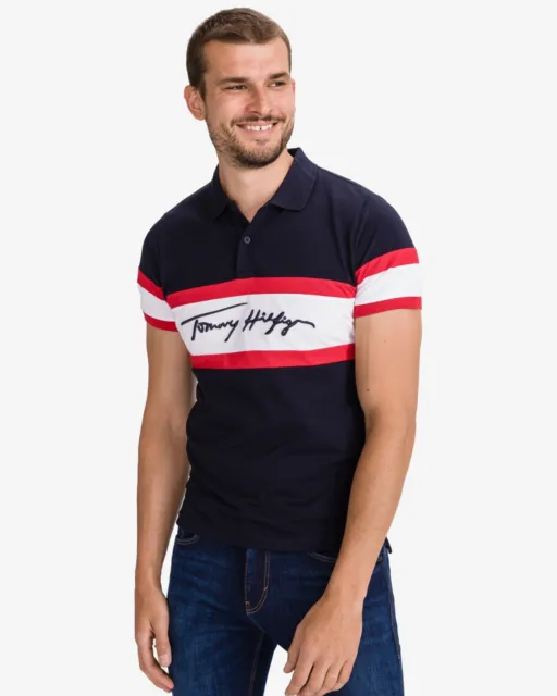 Tommy Hilfiger Mens Polo Shirt Classic Fit Interlock Short Sleeve Cotton S  M L