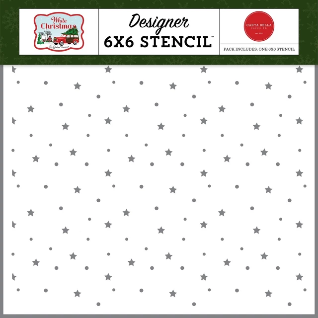 Plantilla Bella 6""X6"" - Cielo nocturno de diciembre, Navidad blanca - WC156034
