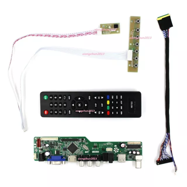 TV HDMI LCD LED AV RF VGA controller board kit DIY for LTN140AT07 1366X768 panel 2