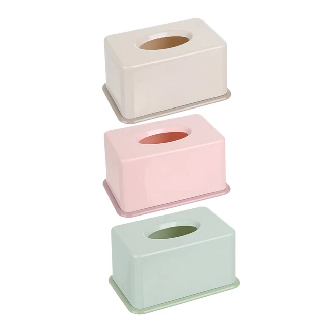 3 Pcs Desktop-Tissue-Hüllen Desktop-Papierbox Plastikbehälter Einfach