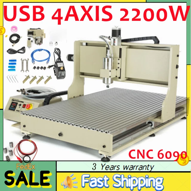 USB CNC 6090 4 axis CNC Router Small Wood Metal Engraving Milling Machine 2.2KW