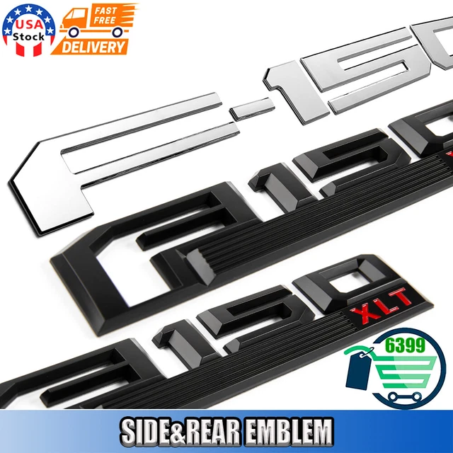 3D Tailgate Insert Letter for F-150 XLT 2018-2020 Fender Side Emblem Decor Badge