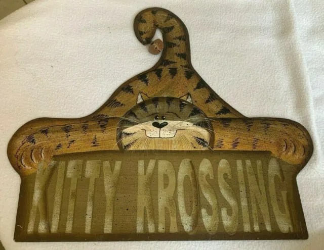 Kirkland Kitty Krossing Tin Sign Home Decor Hanging Plaque 11.5" x 13"