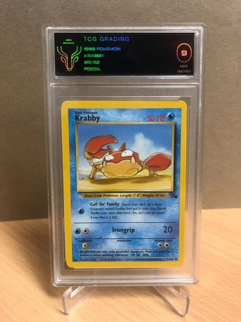 POKEMON CARD KRABBY fossil set ERROR MISPRINT 51/62 RARE Great