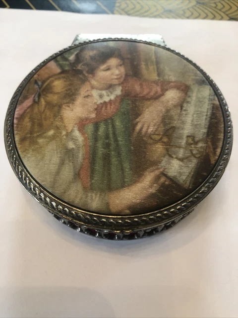 Boîte à Bijoux Ancienne En Métal Argenté 'MF Ikora' - Design XXème Siècle - Occasion Bon état