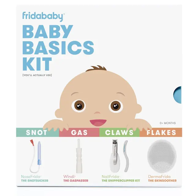 Frida Baby Baby Basics Kit |Includes Nosefrida, Nailfrida, Windi, Dermafrida + S