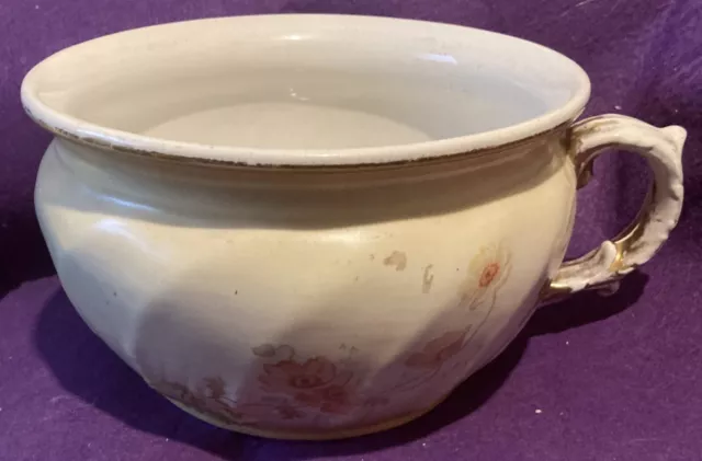 Great vintage Victorian Chamber Pot with floral pattern by Grimwade Bros 8½ ins