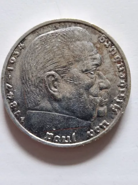 5 Reichsmark 1936 Paul von Hindenburg Deutsches Reich  Silber