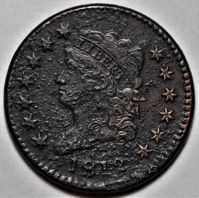 1812 Classic Head Large Cent - Corrosion - US 1c Copper Penny Coin - L39