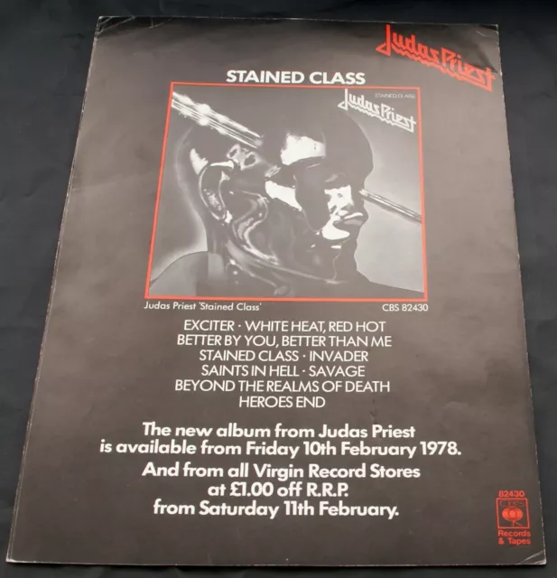 Judas Priest Press Release Programme Inc Photo CBS Stained Class 1978