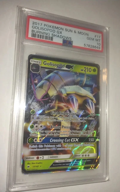 Pokemon TCG 2017 Sun & Moon Burning Shadows 17/147 GOLISOPOD GX PSA 10 Gem Mint
