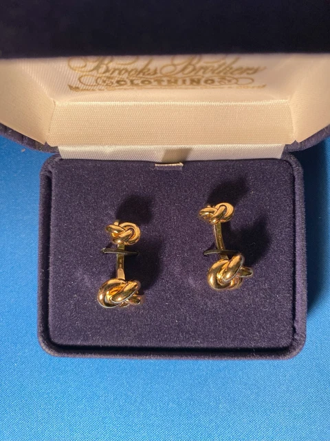BROOKS BROTHERS GOLD Love Knot Cuff Links Cufflinks Stainless