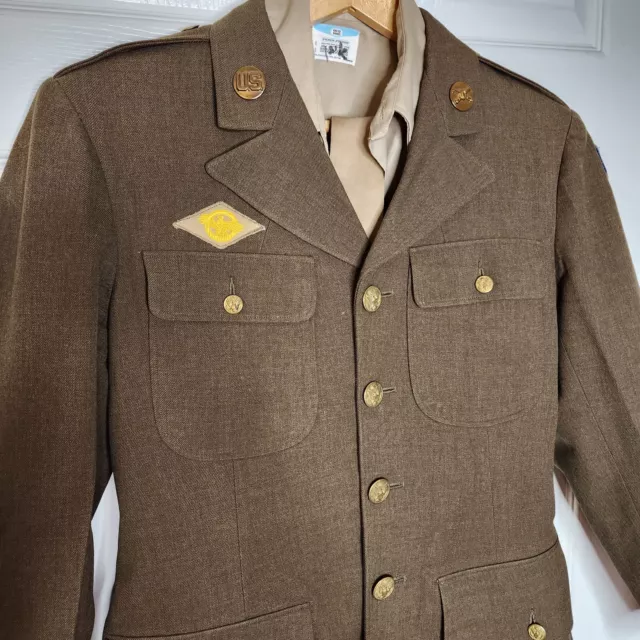 WWII 1942 SIZE 38R U.S. ARMY Uniform Wool Dress Coat+Penn-Prest LS ...