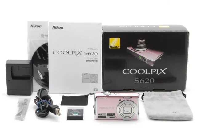 [N MINT BOX] Nikon COOLPIX S620 Pink Digital Camera Precious Pink 12.2MP JAPAN