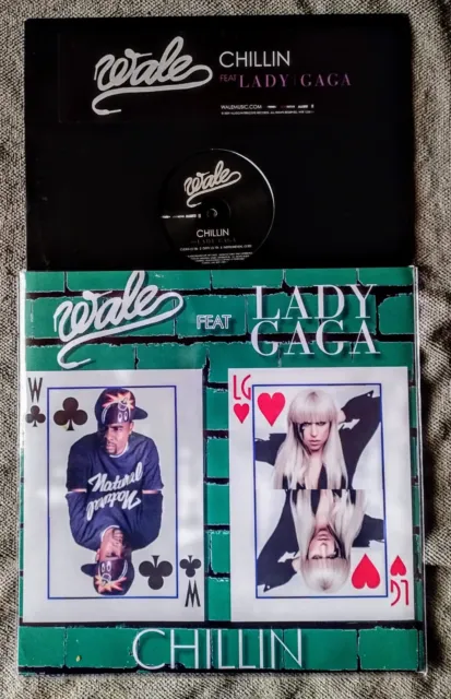 Wale Lady Gaga Chillin 12" Us Vinyl Promo - Free Unique Custom-Made Pic Wallet