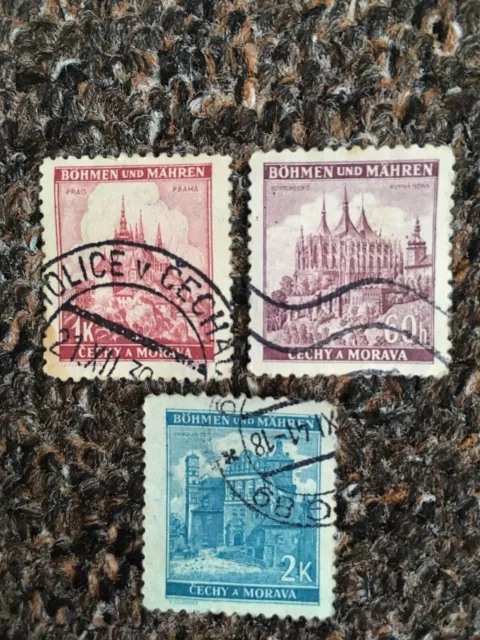 Čechy A Morava Bohmen Und Mahren Stamp Set German Occupation Czechoslovakia 1939