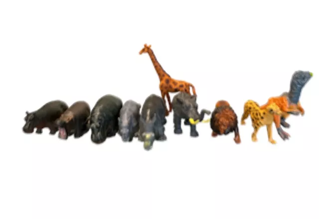 Lot of Vintage Animals Figures Farm Zoo Safari Plastic Animals Wild Hogs Lot 10