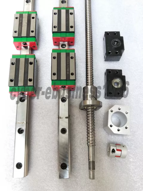 2 xHGR15-550mm Linear rail &RM1605-550mm Anit-backlashed Ballscrew&BF12/BK12 Kit