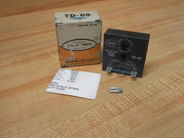 Supco TD69 TD69 Delay On Make Time Delays Timer Sealed Unit Parts Company  SUPCO 