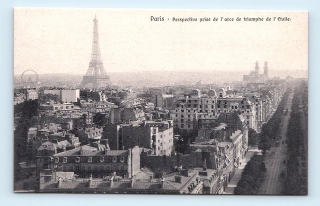 Paris perspective prise de l'arce de triomphe de l'Etoile FRANCE Postcard